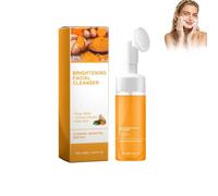 10 Detergente Viso alla Curcuma con Pennello,Curcuma Facial Cleanser,100ml | Detergente Schiumogeno Illuminante Per Il Viso,Detergente Kojico Della Curcuma,Pulisce in profondità la pelle del Viso