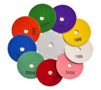 10 dischi abrasivi ad acqua da 80/100 mm for marmo, pietra, ristrutturazione e levigatura flessibile con diamanti(100mm,300 Grit)