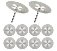 10 dischi diamantati da 50 mm, con 2 mandrini da 1/8", per utensili rotanti, per taglio e lucidatura di piastrelle di vetro, marmo, plastica, giada (50 mm (10 dischi + 2 mandrini)