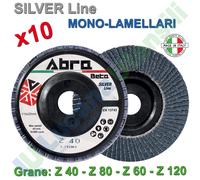 10 Dischi Mono Lamellari 115mm ABRA BETA Sgrossare Smerigliare Grana SILVER LINE