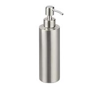 10 dispenser di sapone ricaricabile, bagno, WC, cucina, erogatore di sapone liquido, in acciaio inox spazzolato, 300 ml, argento