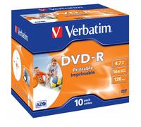 10 DVD-R Verbatim PRINTABLE 4,7GB 16x Print STAMPABILI 10 Pack Jewel Case 43521