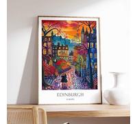 10 Edinburgh Poster Home Decor Edinburgh Wall Art Scottish Travel Poster Scotland Cityscape Post Poster A5 - Ispiratrice Motivazionale Arte da parete Vita quotidiana Citazione incoraggiante Frasi bre