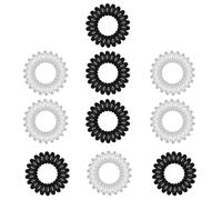 10 elastici per capelli a spirale per invisibilobble, in plastica, elastici per capelli a spirale e senza pieghe, elastici per capelli in plastica, per donne e ragazze, accessori per capelli
