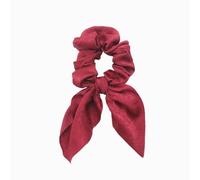 10 elastici per capelli con fiocco, orecchie di coniglio, coniglio, orecchio, fascia per capelli, in raso, per donne e donne, rosso vinaccia