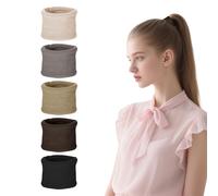 10 elastici per capelli da donna, in cotone spesso, senza metallo, antiscivolo, retrattili, per uomini e donne, per l'uso quotidiano, per lo sport (caffè)