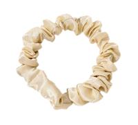 10 elastici per capelli in raso, sottili per capelli, piccoli scrunchies, morbidi e elastici, eleganti accessori per capelli da donna, lunghi o spessi, oro chiaro