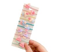 10 elastici per capelli in stile cartone animato, resistenti, colore gelato | Elastici morbidi ed elastici, design delicato per capelli sensibili, accessori per lo styling per adulti e