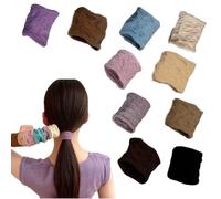 10 elastici per capelli intrecciati ad alta elasticità, con bordo largo, in tessuto testurizzato, elastici per coda di cavallo, per donne e ragazze