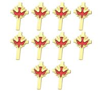 10 eleganti spille in lega con dettaglio a forma di uccello della pace e crocifisso, per eventi formali, chiusura sicura sul petto, design leggero, spilla per occasioni formali, Gold-color, come
