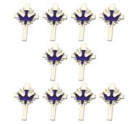 10 eleganti spille in lega con dettaglio a forma di uccello della pace e crocifisso, per eventi formali, chiusura sicura sul petto, design leggero, spilla per occasioni formali, Silver, come descritto