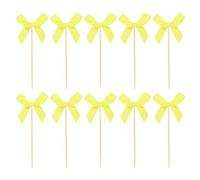 10 eleganti toppers per cupcake con fiocco in legno progettati per compleanni a tema romantico e addio nubilato, celebrazioni per toppers per torta con bastoncini legno