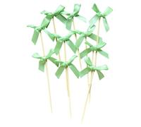 10 eleganti toppers per cupcake con fiocco in legno progettati per compleanni a tema romantico e addio nubilato, celebrazioni per toppers per torta con bastoncini legno