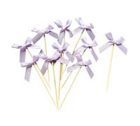 10 eleganti toppers per cupcake con fiocco in legno progettati per compleanni a tema romantico e addio nubilato, celebrazioni per toppers per torta con bastoncini legno