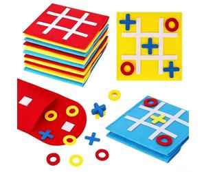 10 elementi di gioco per Tic For Tac Toe per gioco da tavolo strategico a nove griglie per sviluppare l'immaginazione spaziale e la capacità di analisi logica (10 set rosso)