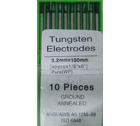 10 Elettrodi In Tungsteno PURO Saldatura TIG 3,2 X 150 Mm EWP VERDE Saldatore