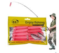 10 esche da con verme artificiale, 10 pezzi, esche da con esca in ad alte prestazioni per acqua e salata
