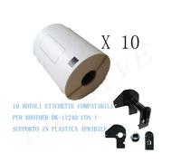 10 Etichette Compatibile per Brother DK-11240 102mmx51m QL 1050 1060 1000