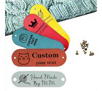 10 Etichette In Pelle Personalizzate Con Rivetti, Etichette In Pelle Incise A Mano, Etichette For Indumenti Con Modello/testo/logo Personalizzati, Etichette For La Cura Dell'indumento(0.8*2.5 in round