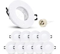 10 Faretti Da Incasso a Soffitto ISAWO Con Attacco GU10 - Telaio Da Incasso IP65