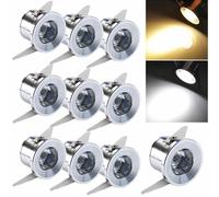 10 FARETTO AD INCASSO SEGNAPASSO LED 1W 220V LUCE FREDDA CALDA PUNTO LUCE FREDDA