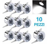 10 FARETTO AD INCASSO SEGNAPASSO LED 1W 220V LUCE FREDDA CALDA PUNTO LUCE SCALE