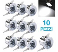 10 FARETTO LED 1W PUNTO LUCE SEGNAPASSO AD INCASSO SCALE LUCE BIANCA FREDDA 220V