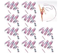 10 fasce da danza per bambini, con asta da 2 m, per ginnastica ritmica, per palestra, circo, spettacolo di carnevale