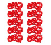 10 fasce per capelli con pois rossi, regalo per donne e ragazze, in morbido pile di corallo, fasce per capelli con fiocco, fasce per capelli di bellezza per lavare il viso, doccia, cura della pelle,