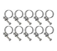 10 fascette stringitubo a doppio filo, in acciaio inox, per tubi da laghetto, pompe per pesci koi, flessibili e tubi flessibili per irrigazione automobilistica, agricoltura, elettrodomestici (22-27 mm