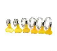 10 fascette stringitubo, regolabili, 10 - 38 mm, in acciaio inox, con manico in plastica gialla, per acqua, gas, carburante, tubi, impermeabili e riutilizzabili in giardino, auto, casa (10 pezzi, 19