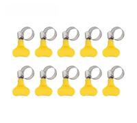 10 fascette stringitubo regolabili da 10-38 mm con manico in plastica gialla per clip per tubi, riutilizzabili in acciaio inossidabile + chiusure in plastica per tubi dell'acqua a gas, facili da