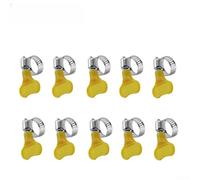 10 fascette stringitubo regolabili da 10-38 mm, con manico in plastica gialla, per tubi dell'acqua, carburante, aria e tubi in silicone, in acciaio inox, riutilizzabili, C (13-19 mm, 10 pezzi)
