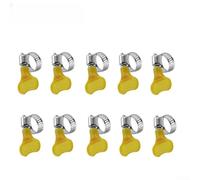 10 fascette stringitubo regolabili da 10-38 mm, con manico in plastica gialla, per tubi dell'acqua, carburante, aria e tubi in silicone, in acciaio inox, riutilizzabili, C (19-29 mm, 10 pezzi)