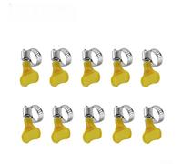 10 fascette stringitubo regolabili da 10-38 mm, con manico in plastica gialla, per tubi dell'acqua, carburante, aria e tubi in silicone, in acciaio inox, riutilizzabili, C (16-25 mm, 10 pezzi)