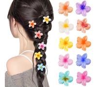 10 fermagli per capelli a forma di fiore piccolo per donne e ragazze, mini fermagli hawaiani a forma di ibisco, accessori estivi per capelli spessi, sottili e ricci, per tutte le acconciature