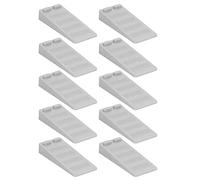 10 Fermaporta a Cuneo in TPR Grigio, 9.4x3.9cm, Set da 10 Pezzi - Antiscivolo, Design Inclinato, Protezione Pareti per Casa e Ufficio