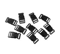 10 fibbie in plastica nera ricurve a rilascio laterale per braccialetto Paracord, 20 mm