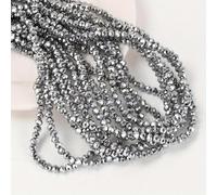 10 fili da 4,0 mm di Rondel rivestimento colori perline di vetro sfaccettato per la creazione di gioielli fai da te braccialetto femminile collana gioielli-argento-3x4,0 mm-1200 pezzi