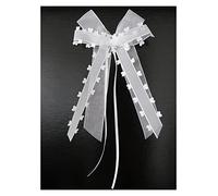 10 fiocchi per antenna, in organza, a forma di cuore, per auto, coppia, decorazione per auto, matrimoni, feste, compleanni, confezioni regalo, colore bianco