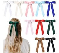 10 fiocchi per capelli in raso setoso, accessori per nastri per coda di cavallo, fermagli in metallo per capelli francesi per donne ragazze e bambini adolescenti bambini