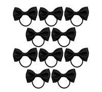 10 fiocchi per capelli neri, accessori per capelli per la scuola delle | Accessori per capelli in morbido tessuto con delicati elastici per capelli. Eleganti fiocchi per capelli per ragazze