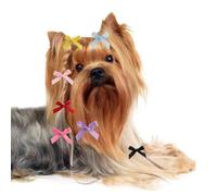 10 fiocchi per peli di cani di piccola taglia, fiocco in raso da 4 cm, con clip in metallo, per cani, gatti, Yorkshire, feste di Natale, festival, cuccioli, gattini, prodotti per la toelettatura (rosa