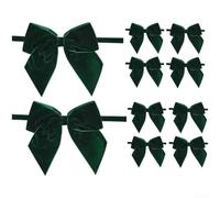 10 Fiocchi per velluto Natale 5cm Preannodati 10 Fiocchi per(Green) | Forma preannodata elegante, per velluto morbido, classico, 5cm, per alberi e ghirlande