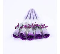 10 fiori artificiali, a stelo singolo, rose artificiali, sapone, decorazione, anniversario, fidanzata (viola)