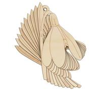 10 fiori in legno a forma di bucaneve, a forma di fiore con strato da 3 mm (4 x 2,2 cm, foro centrale superiore)
