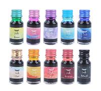 10 flaconi colorati per penna stilografica, 10 ml, per ricarica di penne stilografiche, articoli di cancelleria per la scuola