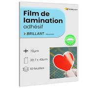 10 fogli A3, 30.7 x 43cm, laminazione a freddo LUCIDA - Pellicole autoadesive per foto e adesivi, compatibile plotter da taglio