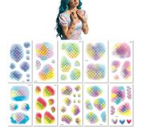 10 Fogli Adesivi 3D Realistici A Forma Di Diamanti E Pietre Preziose Per Tatuaggi Sul Viso Dei Bambini, Adatti Per Abbigliamento E Decorazioni