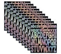 10 Fogli Adesivi con Lettere Glitterate per Stanley Tazze, Colorati Autoadesivi Adesivi Lettere Vinile Adesivi Lettere Alfabeto per Bottiglie d'Acqua Album di Ritagli Custodia per Telefono